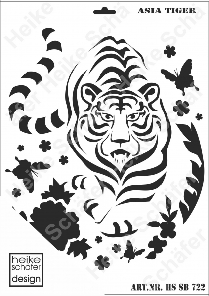 Schablone-Stencil A3 181-0722 Asia Tiger